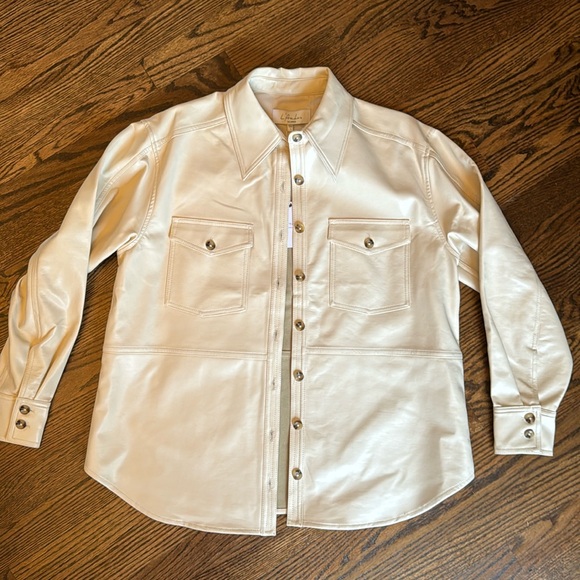 Oversized Faux Leather Button up Revolve - Picture 2 of 5